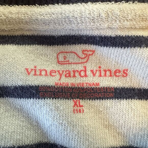 Vineyard Vines French Terry Striped Crewneck Pullover Sweater Size XL 18 - Picture 3 of 8